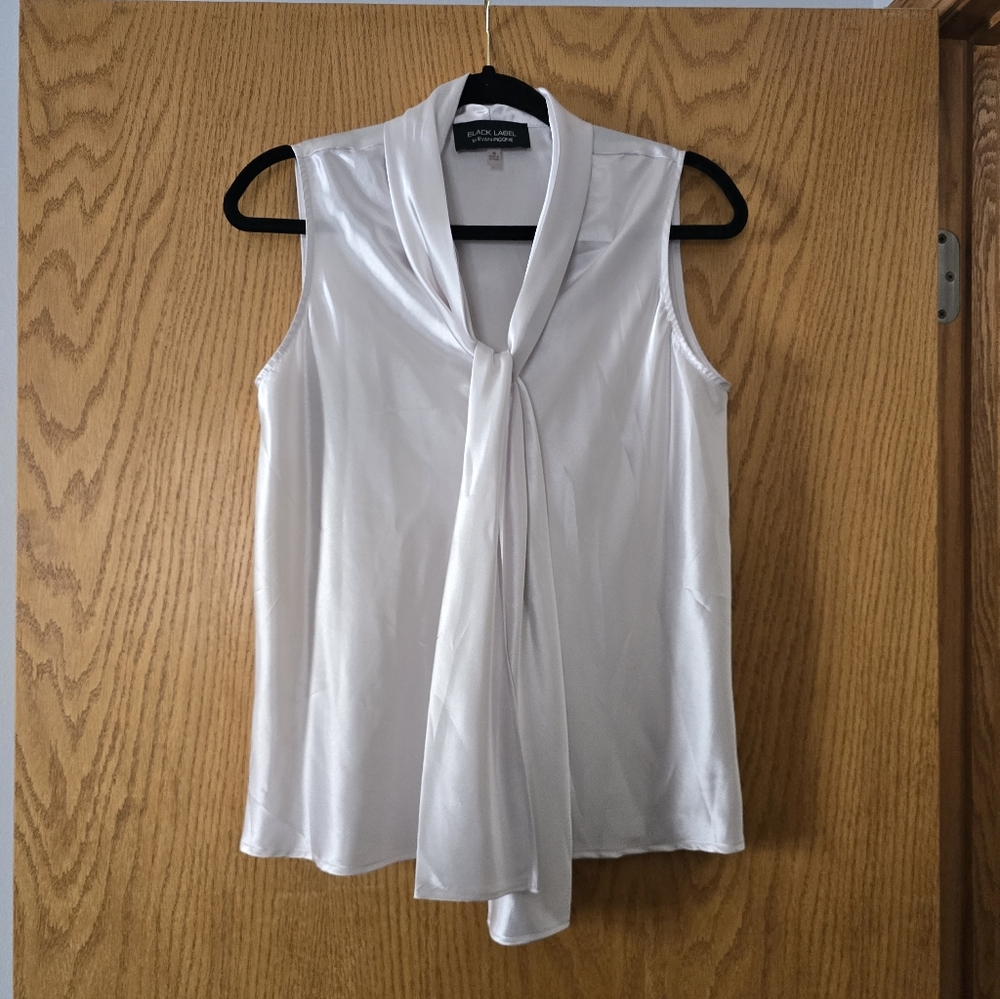 Chic White Tie-Neck Blouse